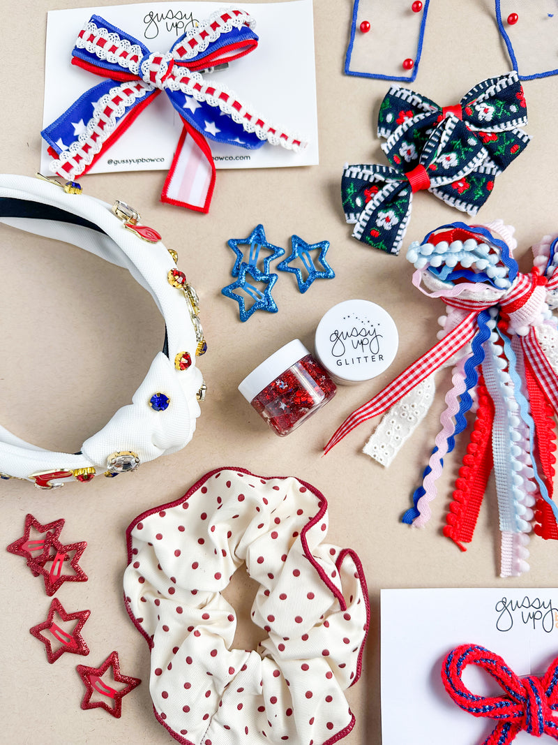 Party in the USA Ribbon Pigtail Set