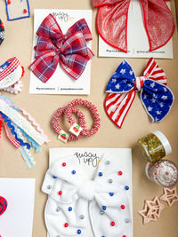 Red Gingham Scrunchy Set