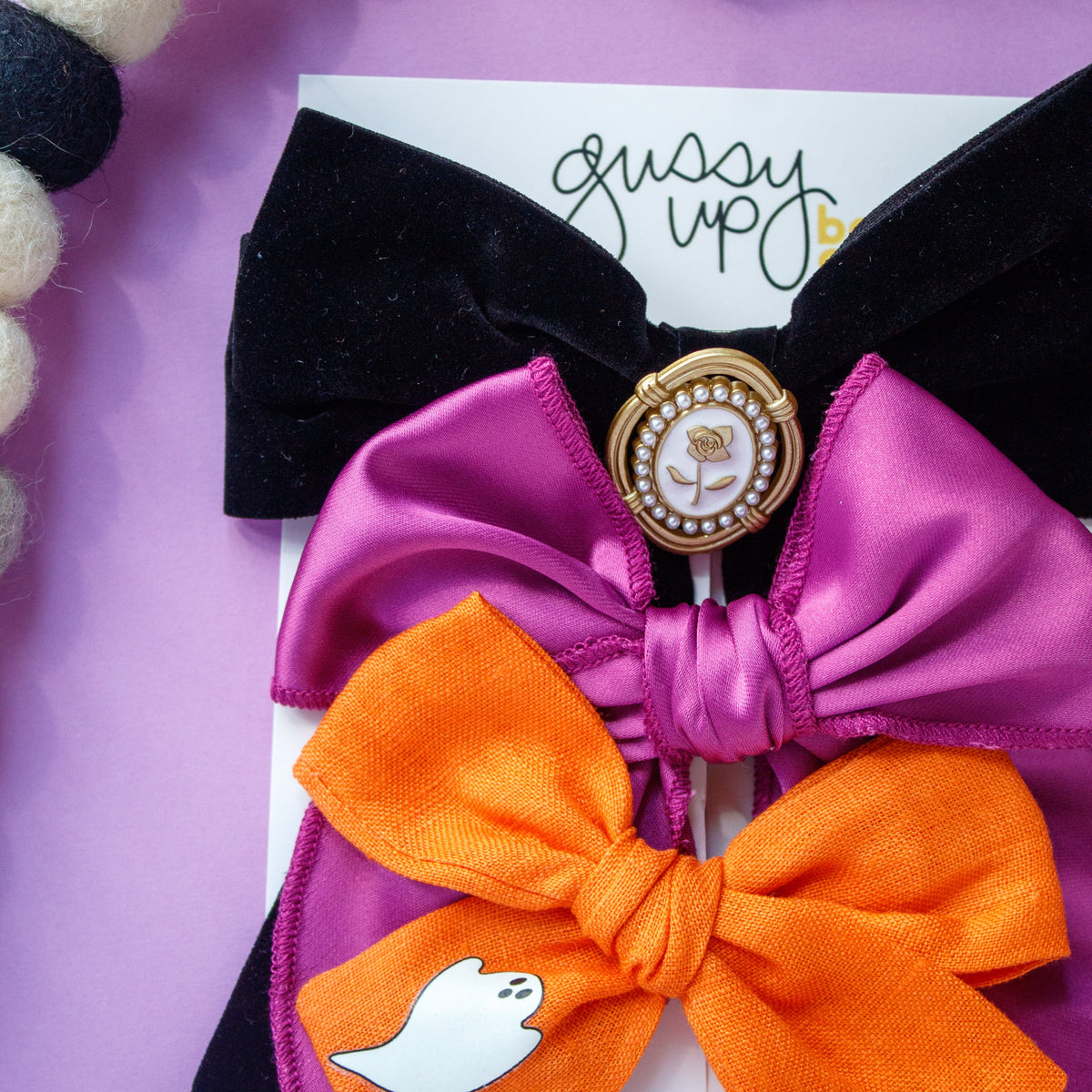 October 24 Black Velvet Long Tail Bow