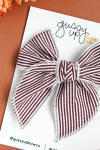 Maroon Pinstripe | Whimsy Bow | Fall 24 Collection