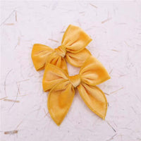 Mustard Velvet Whimsy Pigtail Set