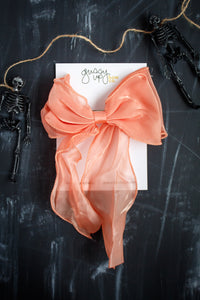 Pale Orange Fancy Bow | Halloween 24 Collection