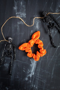 Orange Velvet Checker | Scrunchie | Halloween 24 Collection