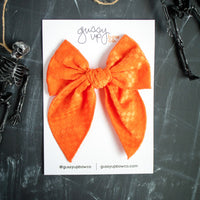 Orange Velvet Checker | Whimsy Bow | Halloween 24 Collection