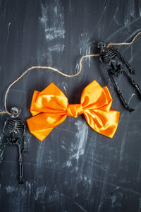 Orange Satin Barrette | Halloween 24 Collection