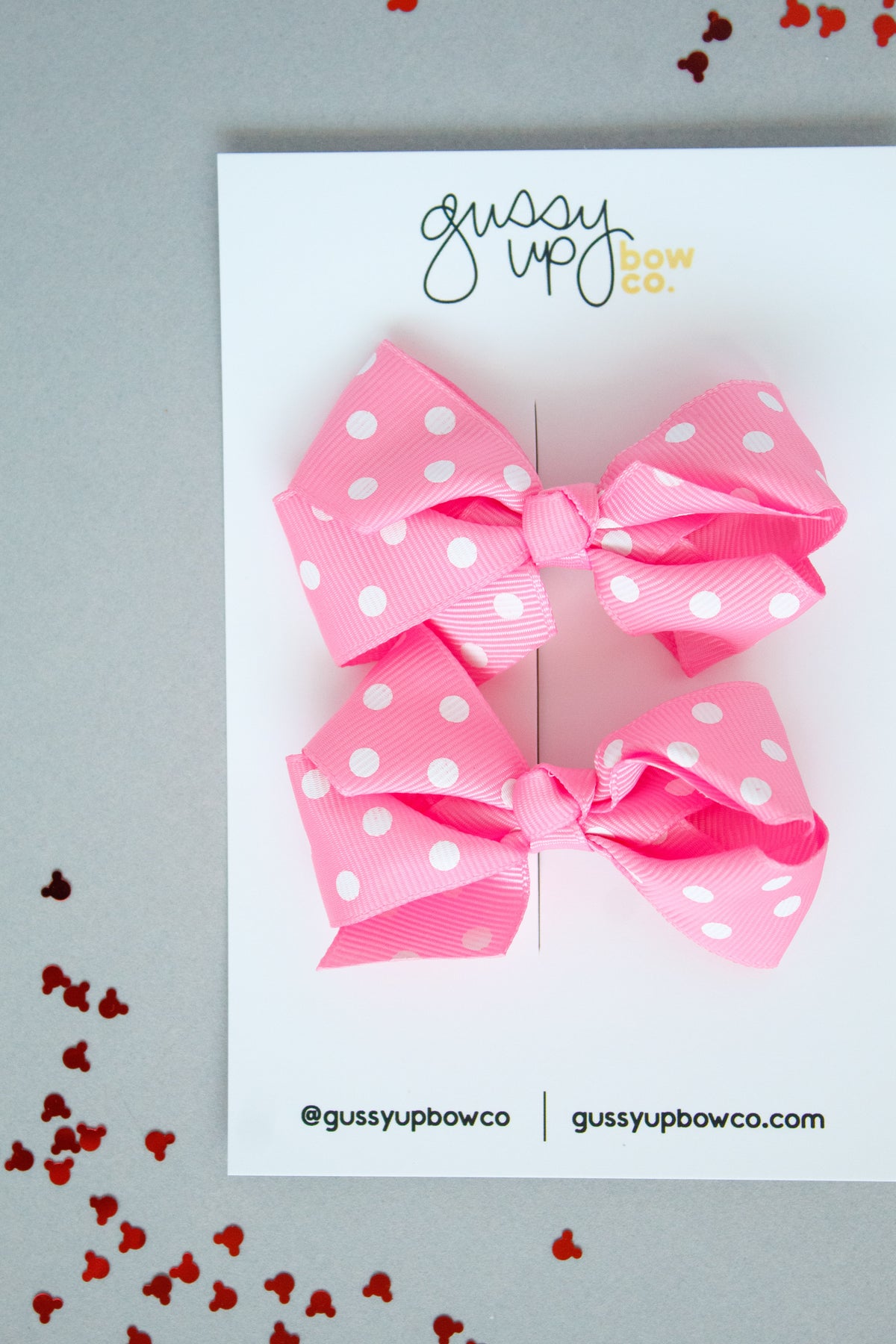 Pink Polka Dot Glam Pigtail Set | Happiest Place Collection