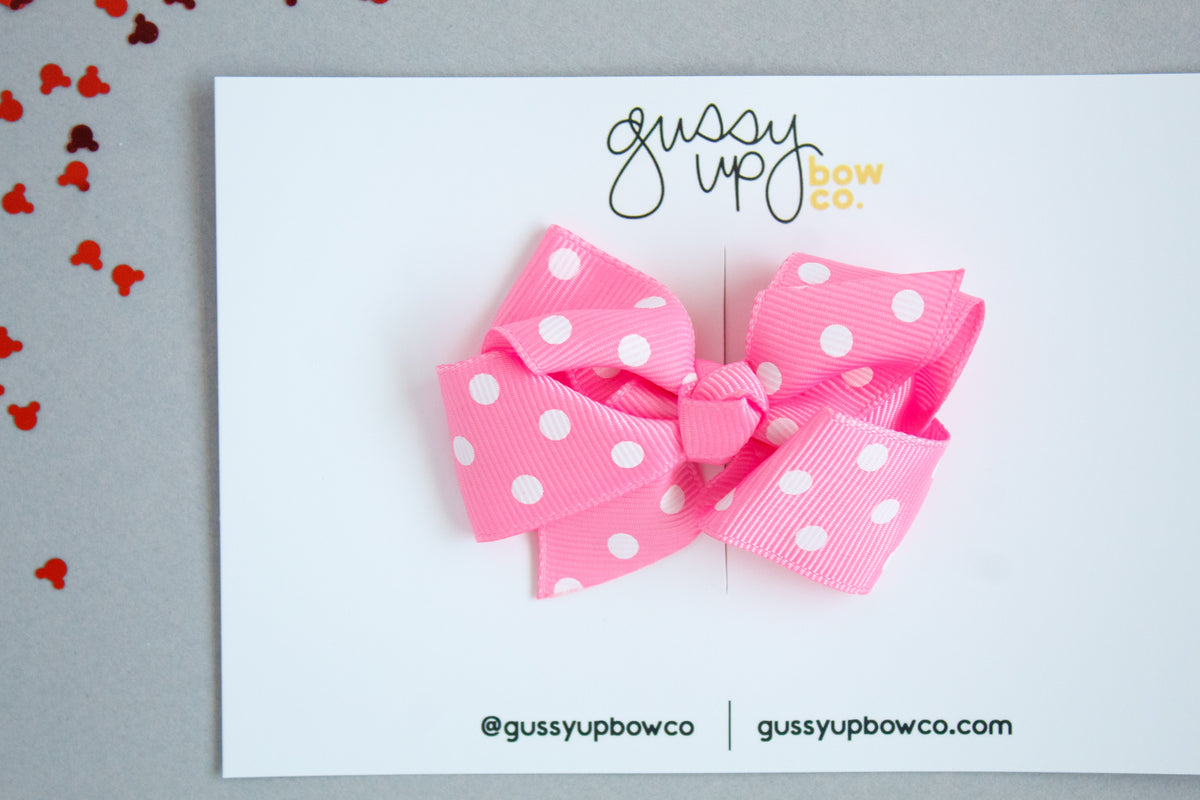 Pink Polka Dot Glam Bow | Happiest Place Collection