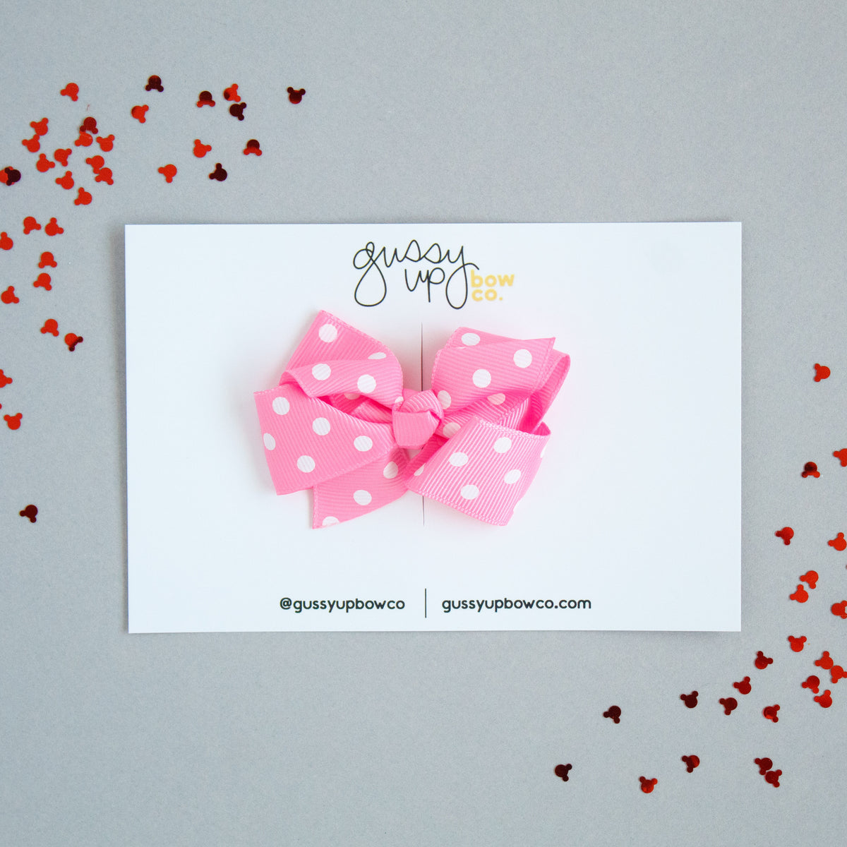 Pink Polka Dot Glam Bow | Happiest Place Collection