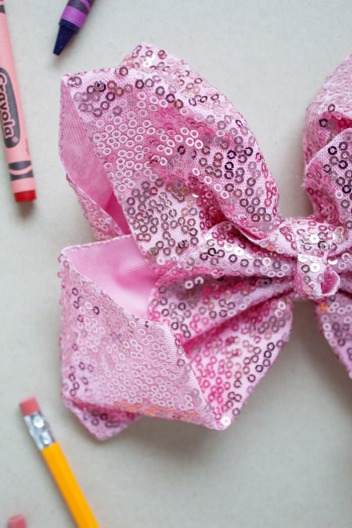 Pink Sequin Large Glam Bow | Back to School 24 Collection