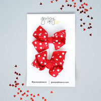 Red Polka Dot Glam Pigtail Set | Happiest Place Collection