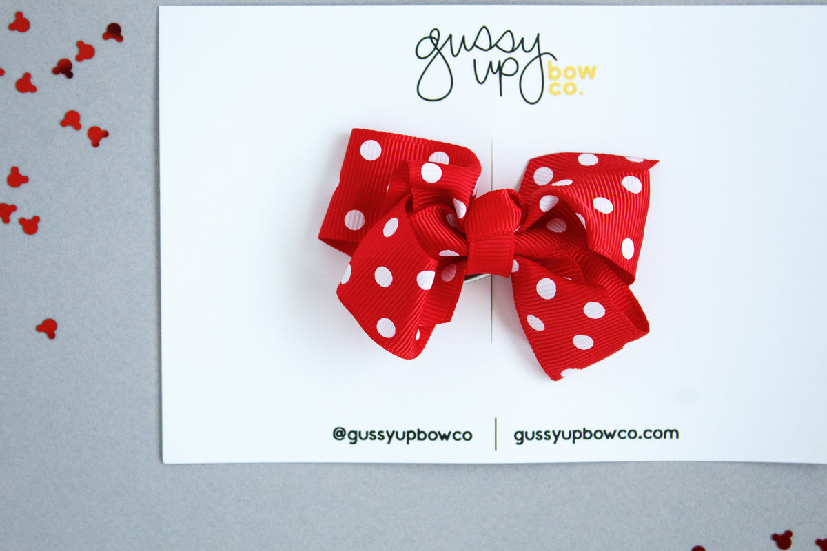 Red Polka Dot Glam Bow | Happiest Place Collection