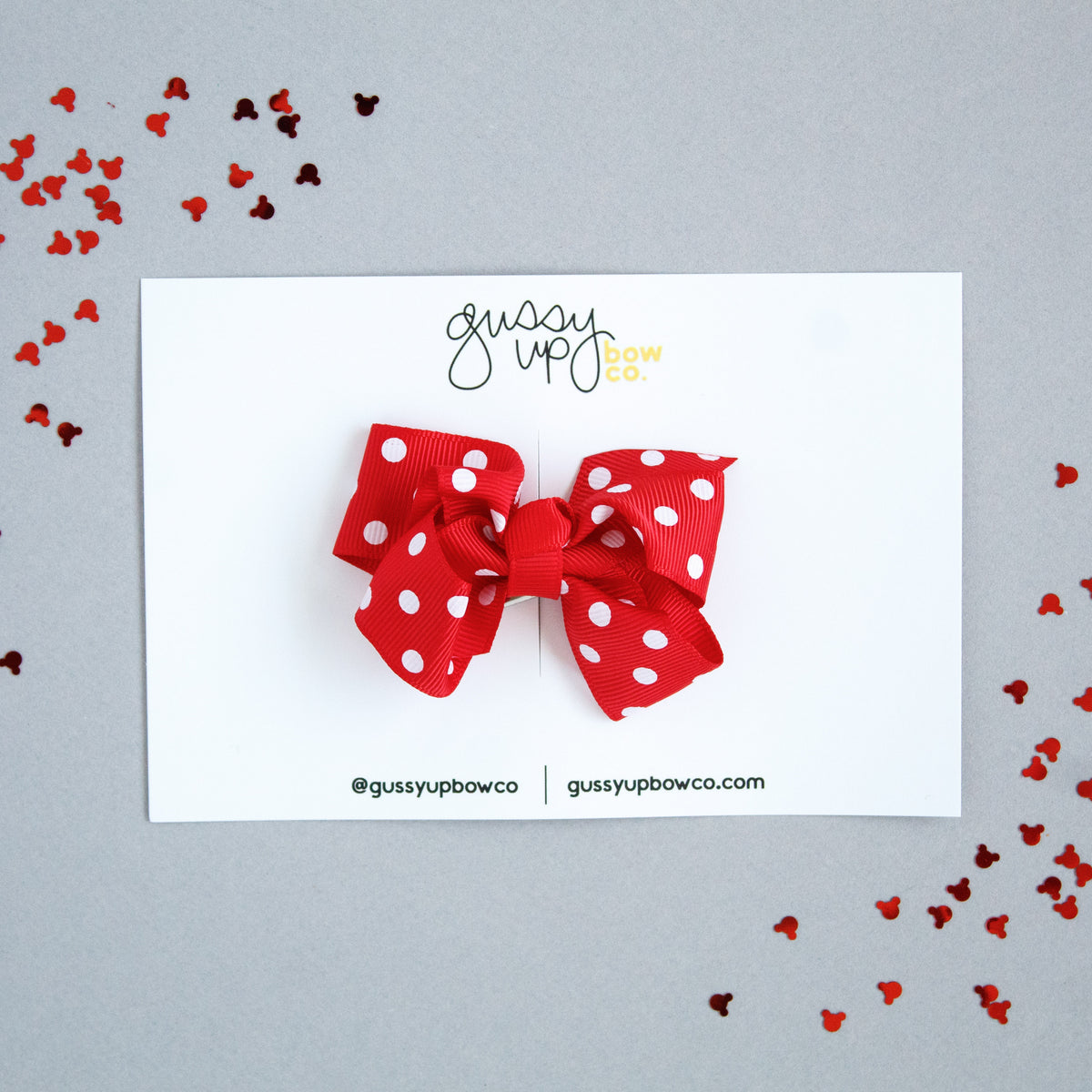 Red Polka Dot Glam Bow | Happiest Place Collection