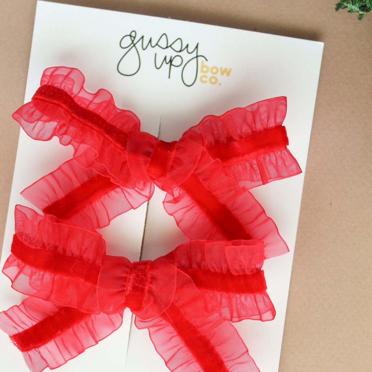 Crimson Ruffle Bow | Christmas 24 Collection