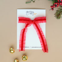 Crimson Ruffle Ribbon Extra Bow