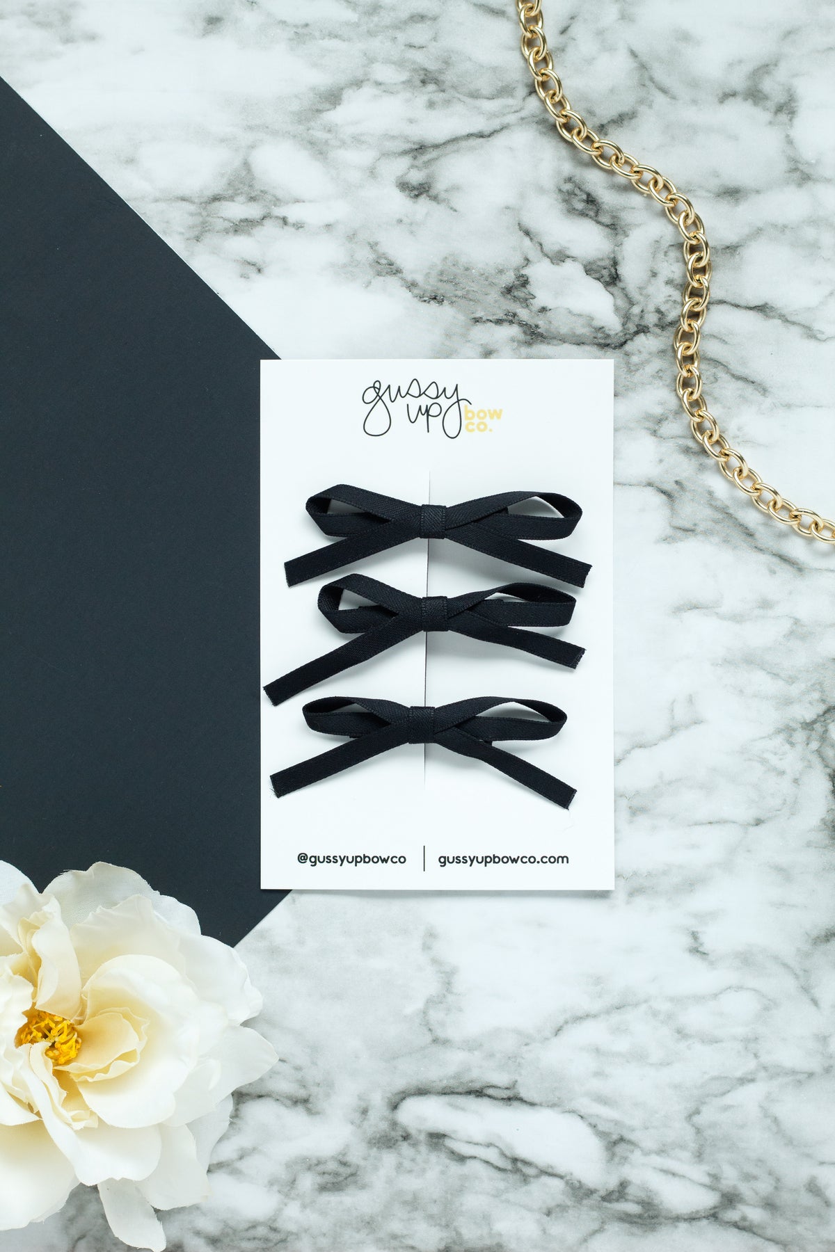 Black Tiny Bow Set