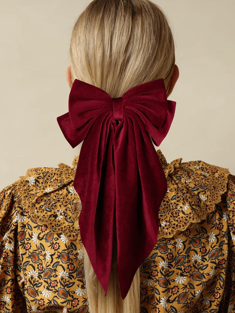 Holly Berry Large Bow Barrette