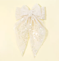 Ivory Sequin Extra Bow