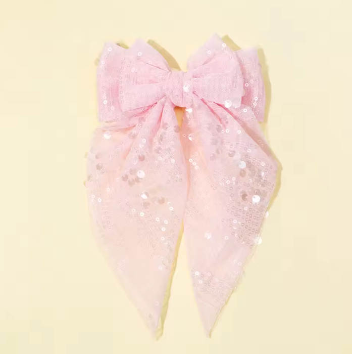Pink Sequin Extra Bow