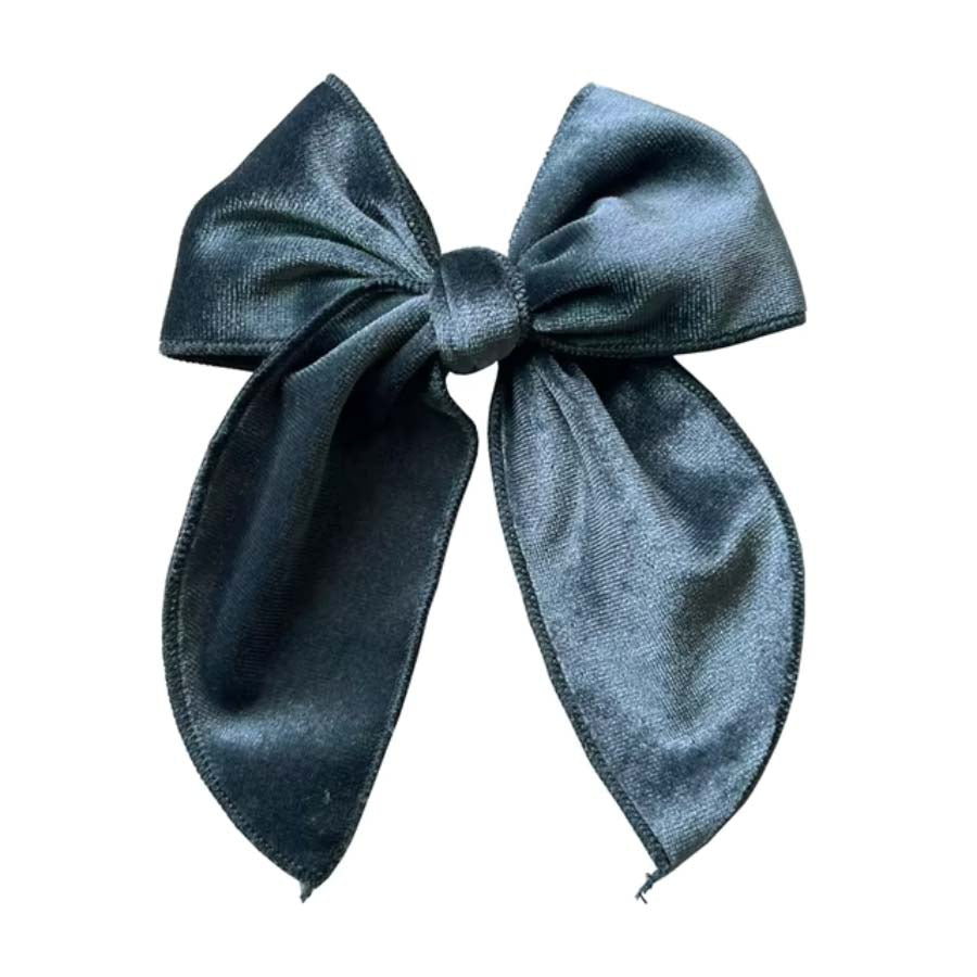 Slate Blue Velvet | Whimsy Bow