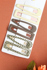 Fall Checker Snap Clip Set