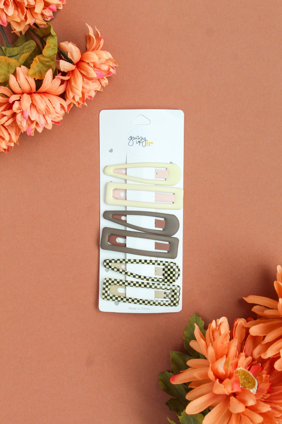 Fall Checker Snap Clip Set