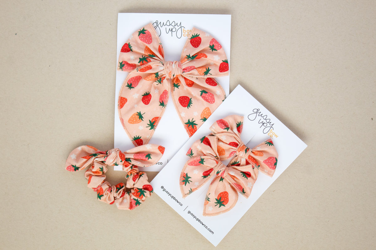 Strawberry Whimsy Pigtail Set | Tutti Fruity Collection