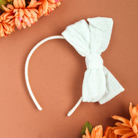 White Windowpane Extra Headband