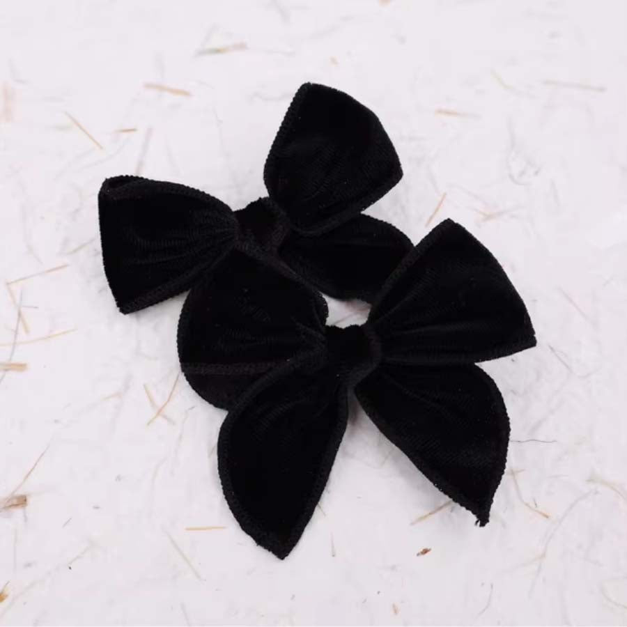 Black Velvet Whimsy Pigtail Set