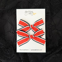 Halloween Stripes Ribbon Bow Pigtail Set