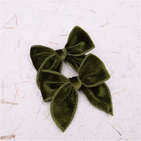 Fern Velvet Whimsy Pigtail Set