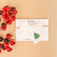 Christmas Tree Embroidered Bow | Christmas 24 Collection