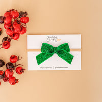 Green Sparkle Bow | Christmas 24 Collection