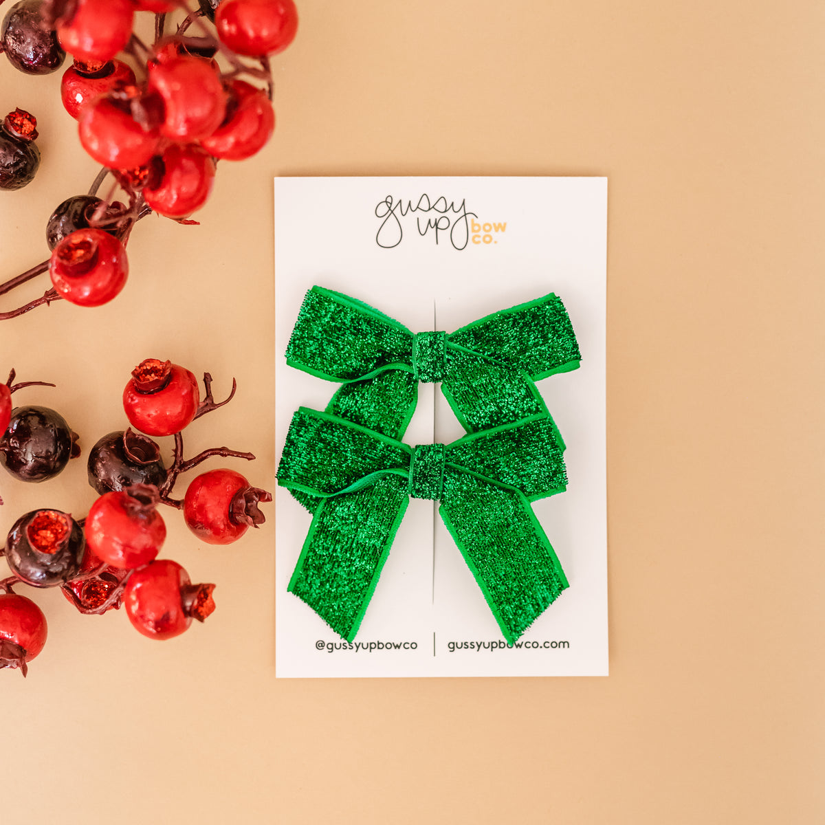 Green Sparkle Pigtail Set | Christmas 24 Collection