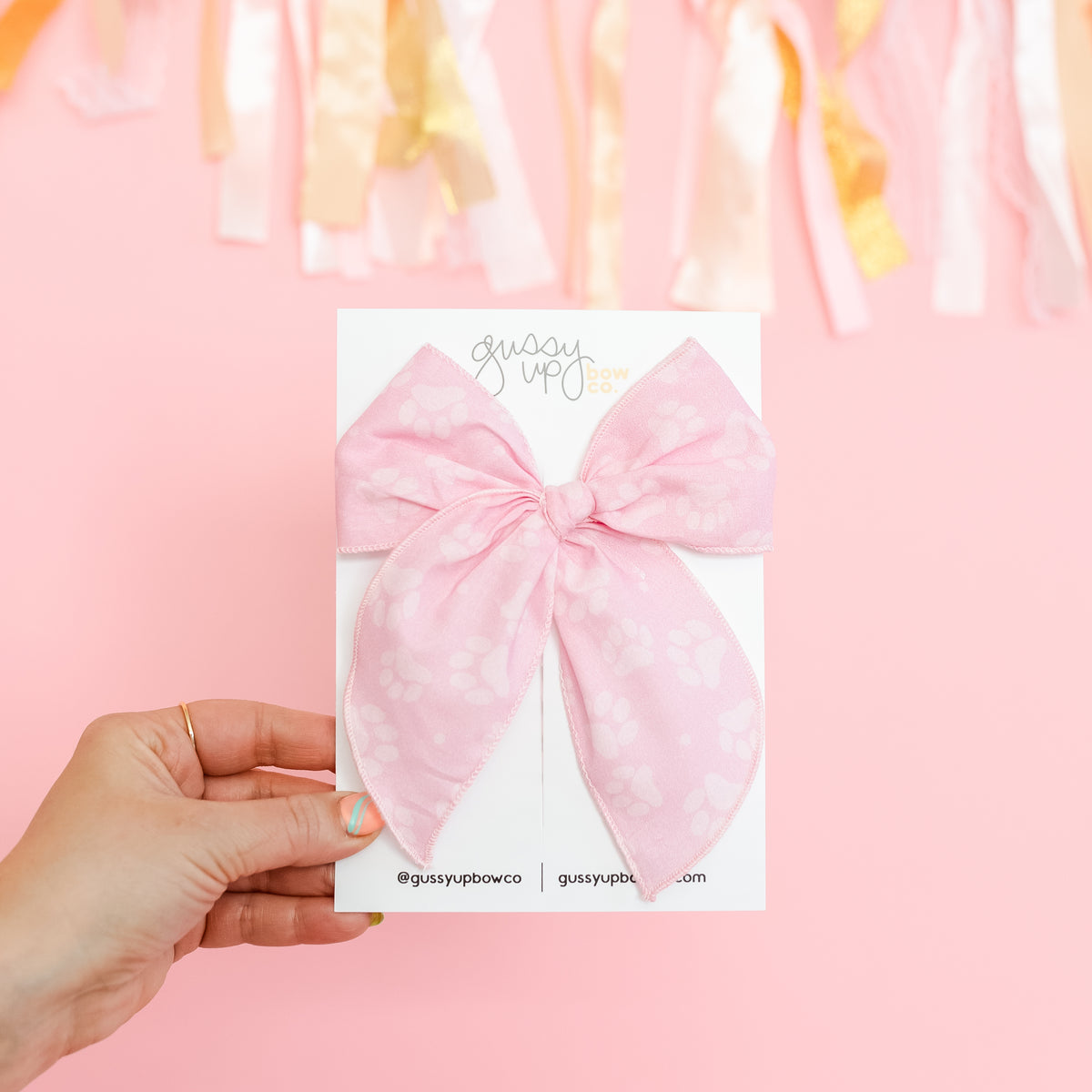 Pink Paw Prints | Whimsy Bow