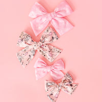 Pink Paw Prints Classic Pigtail Set