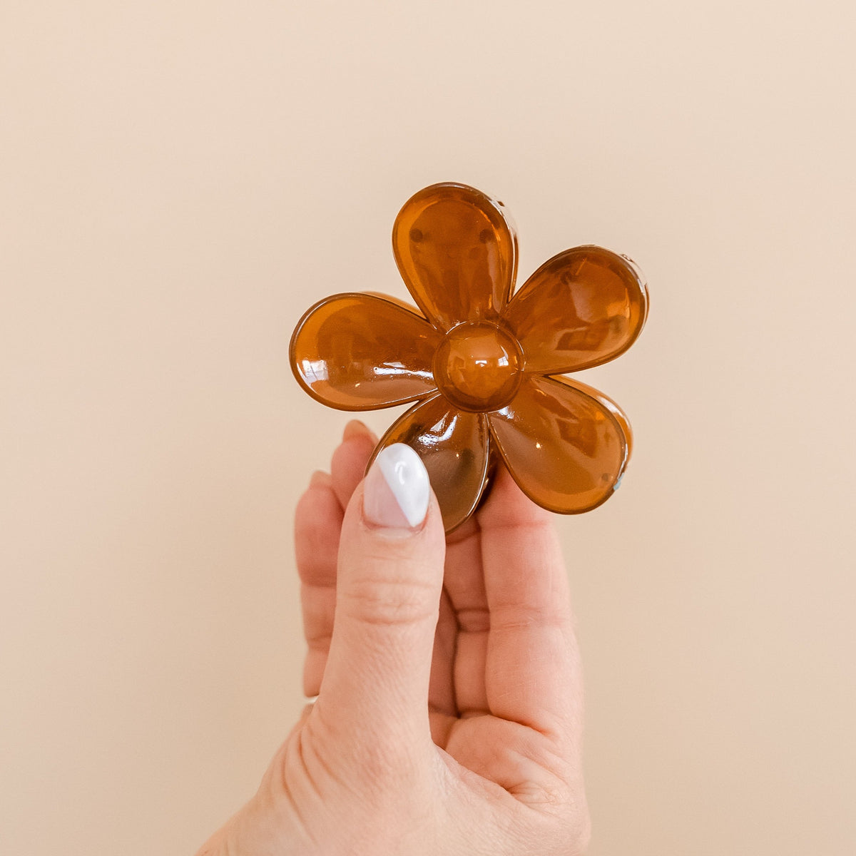 Brown Flower Claw Clip