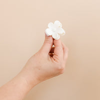 White Mini Flower Claw Clip
