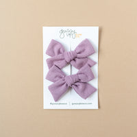 Lavender Corduroy Classic Pigtail Set