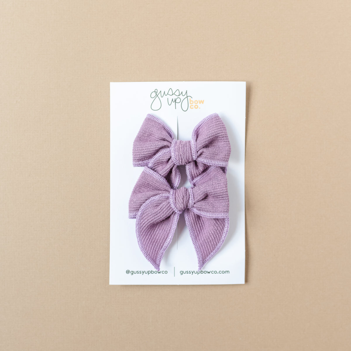 Lavender Corduroy Whimsy Pigtail Set