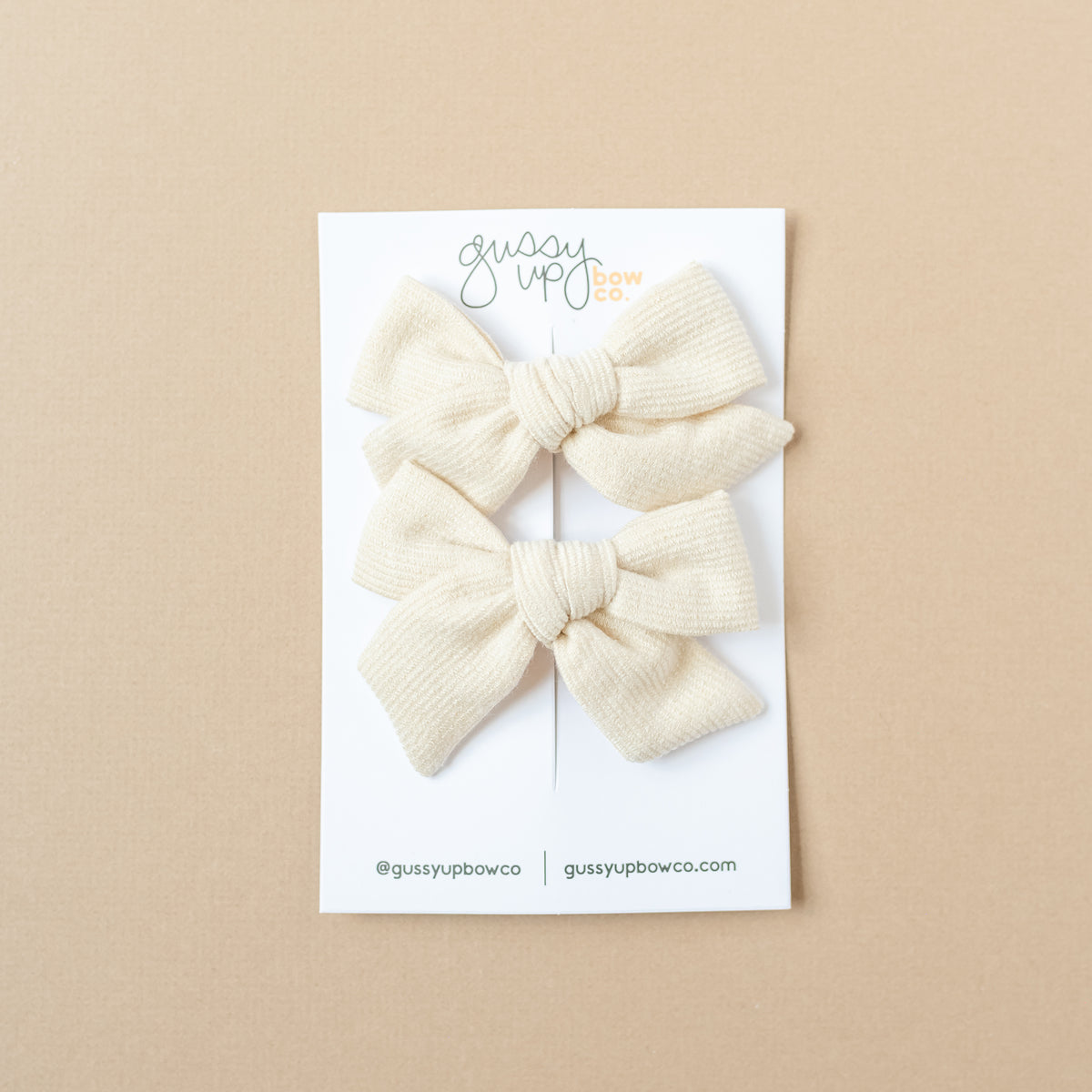 Cream Corduroy Classic Pigtail Set