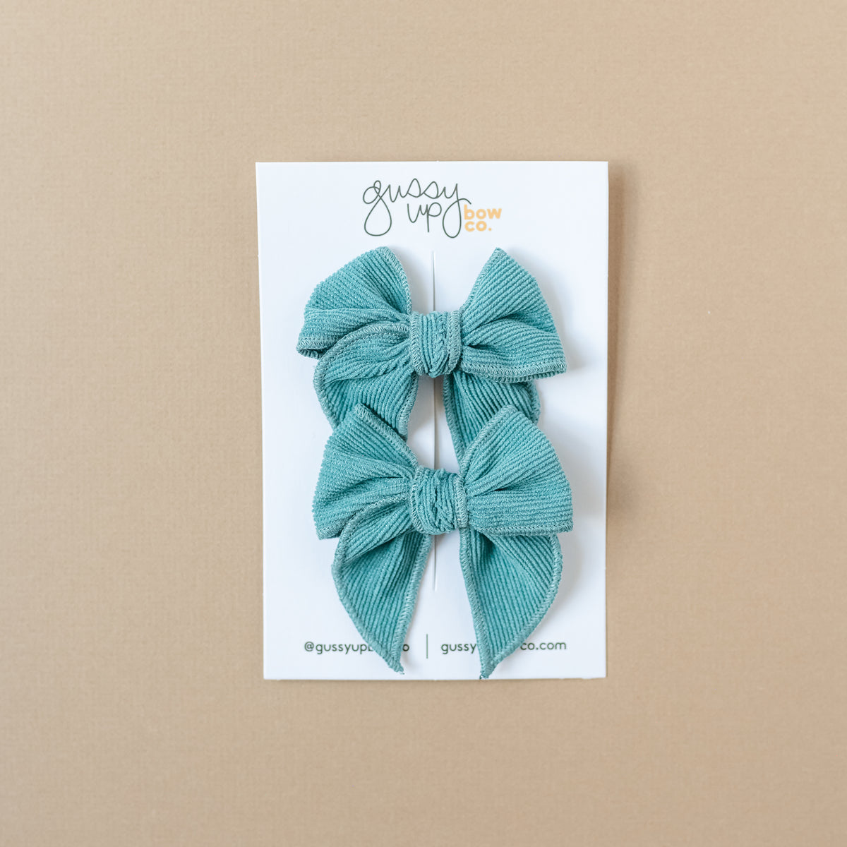 Slate Corduroy Whimsy Pigtail Set