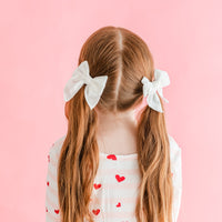 White Velvet Whimsy Pigtail Set