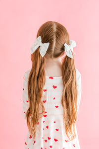 White Velvet Whimsy Pigtail Set