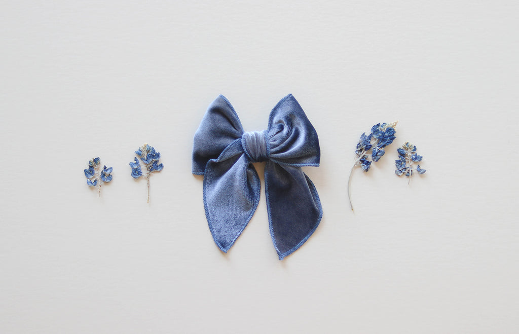 Slate Navy Velvet Ribbon