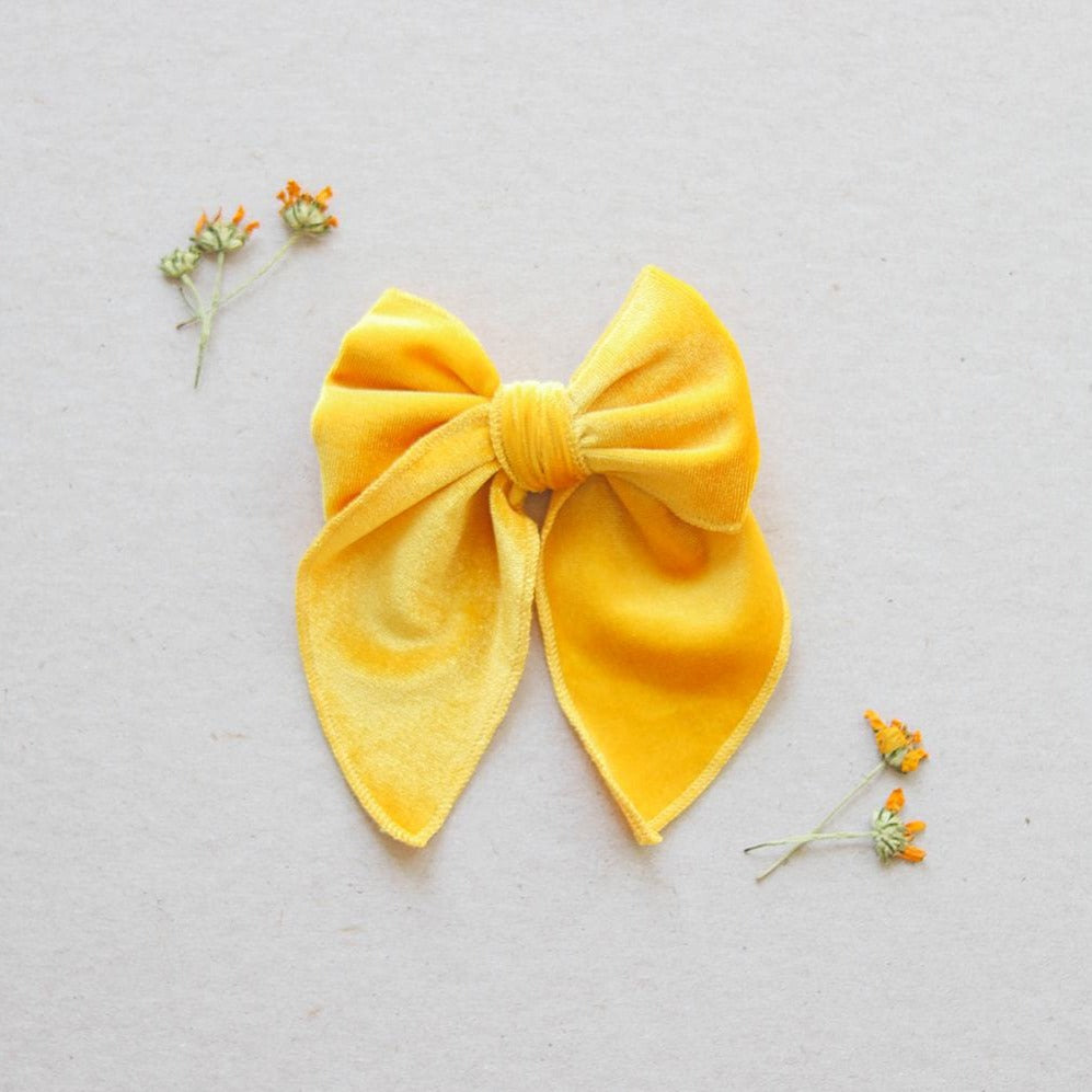 Mustard Velvet | Whimsy Bow